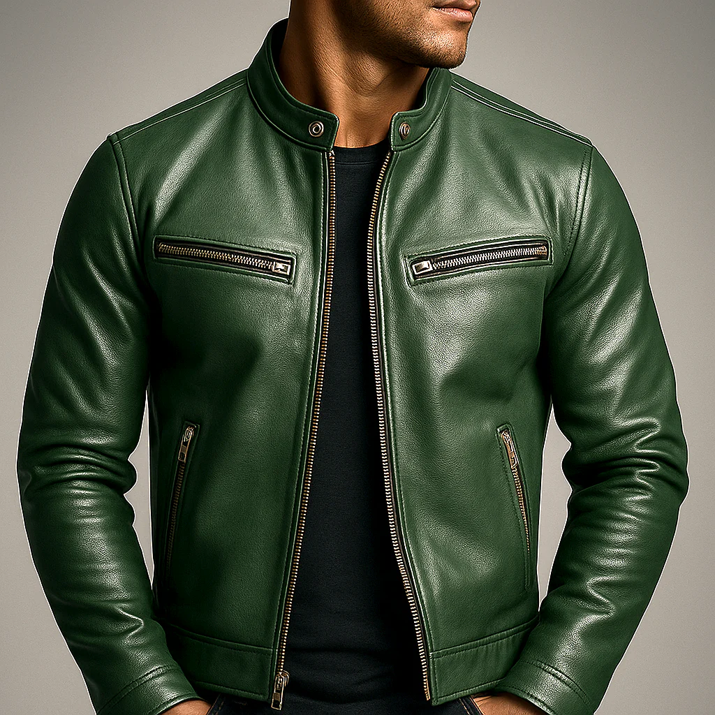 Enzo - Chaqueta de cuero vintage