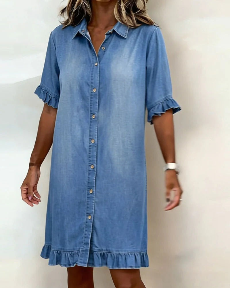 Cristina - Vestido vaquero cómodo con un roce favorecedor