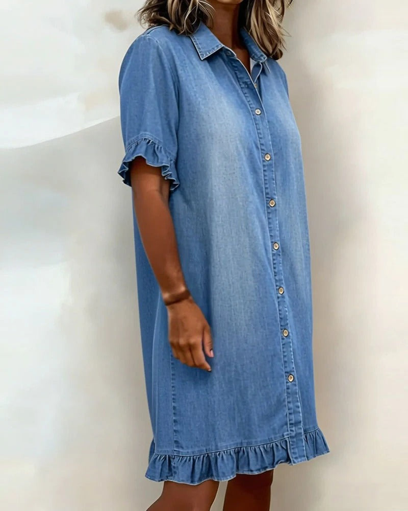 Cristina - Vestido vaquero cómodo con un roce favorecedor