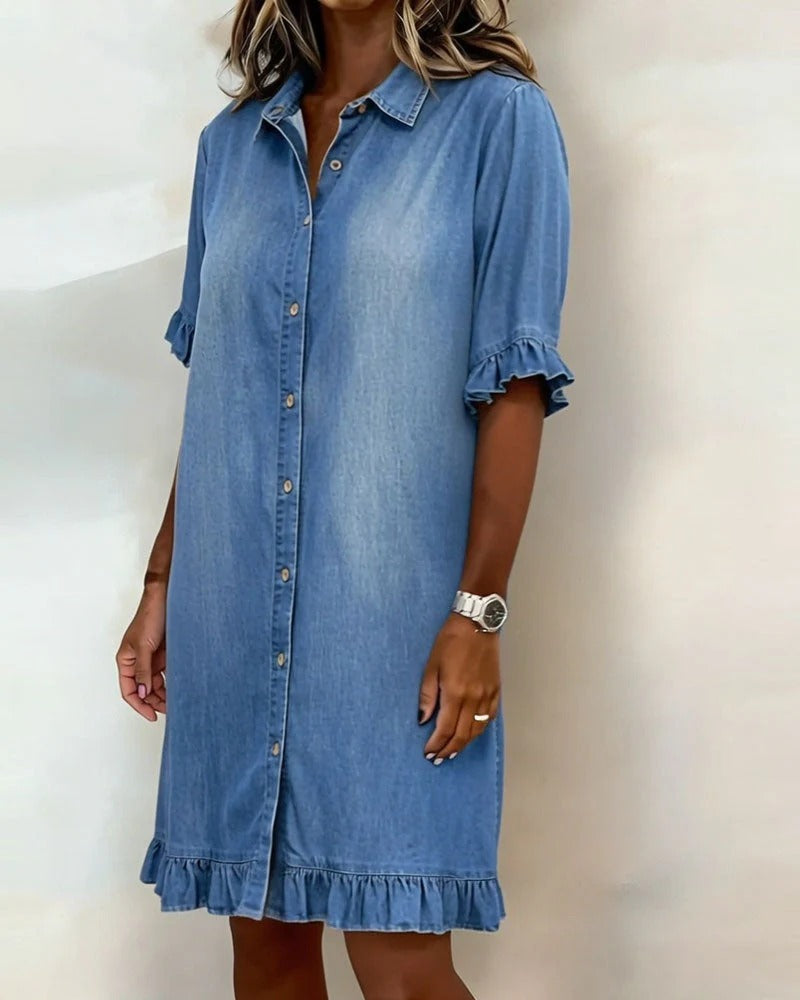 Cristina - Vestido vaquero cómodo con un roce favorecedor
