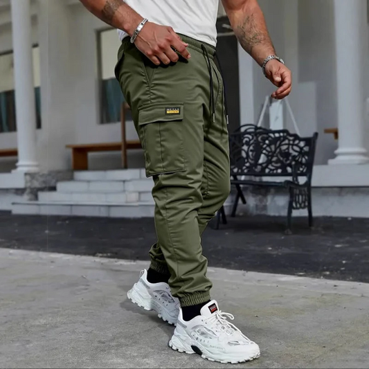Izan - Pantalones cargo casuales para hombre con cordón ajustable