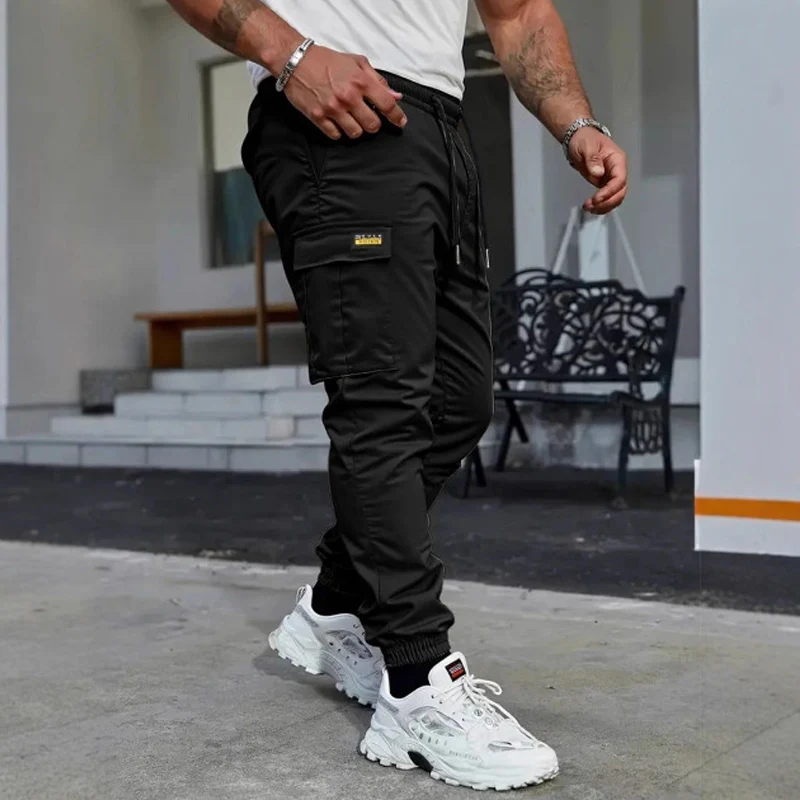 Izan - Pantalones cargo casuales para hombre con cordón ajustable
