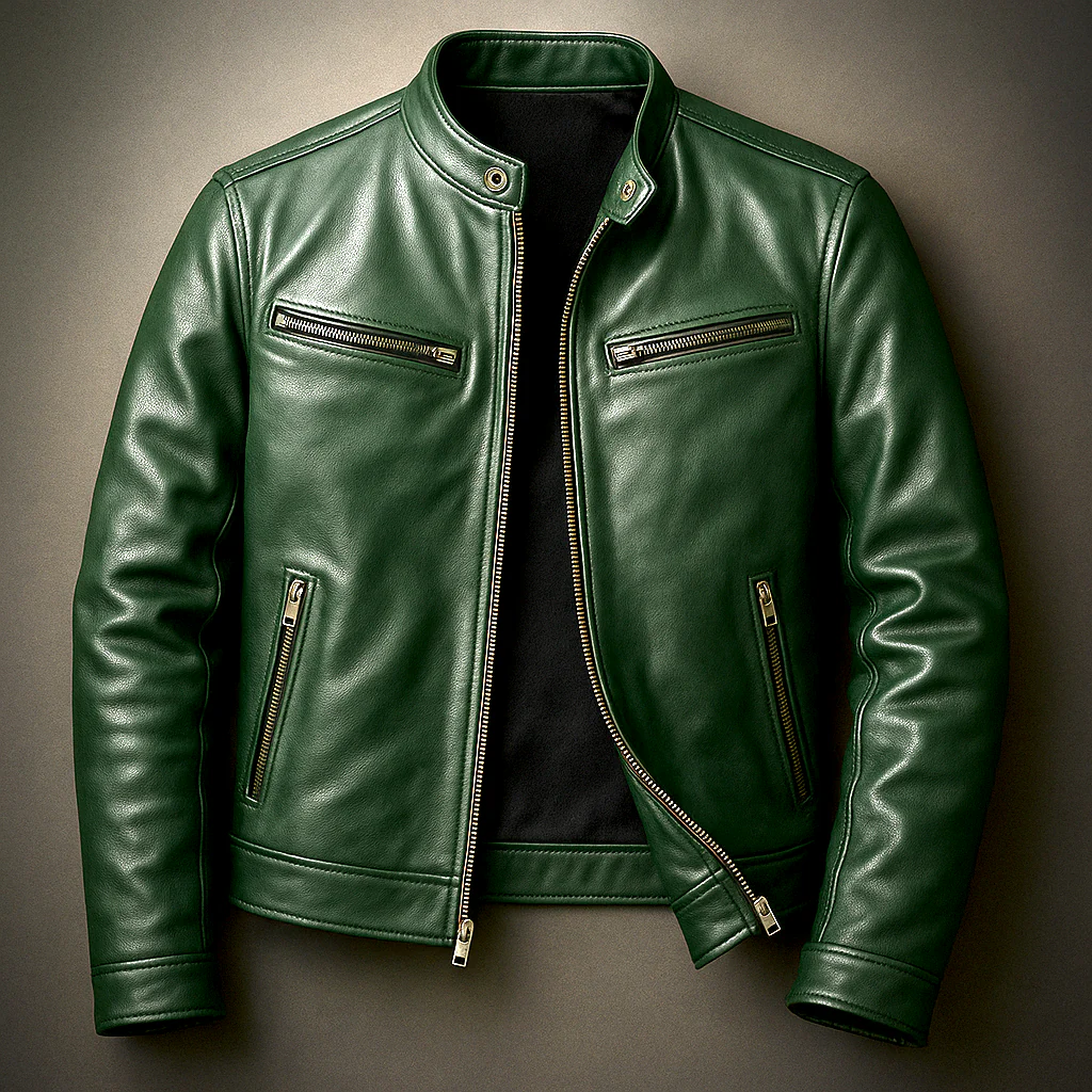 Enzo - Chaqueta de cuero vintage