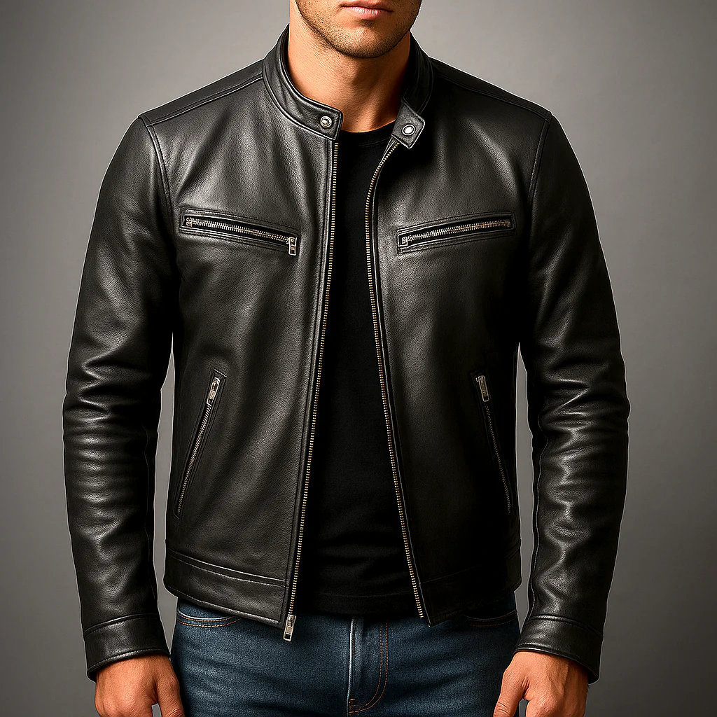 Enzo - Chaqueta de cuero vintage