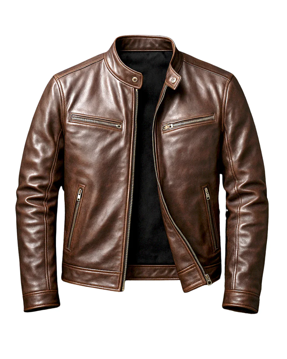 Enzo - Chaqueta de cuero vintage