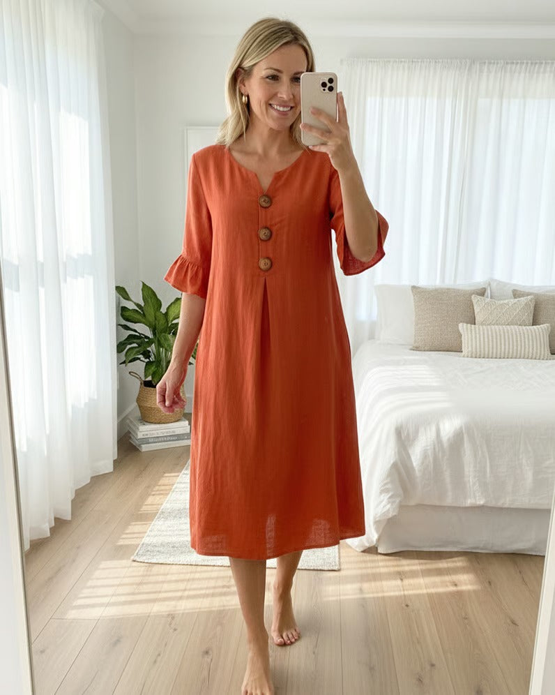 Sofía - Vestido de algodón con volantes suaves