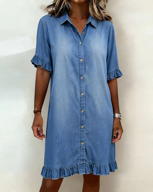 Cristina - Vestido vaquero cómodo con un roce favorecedor
