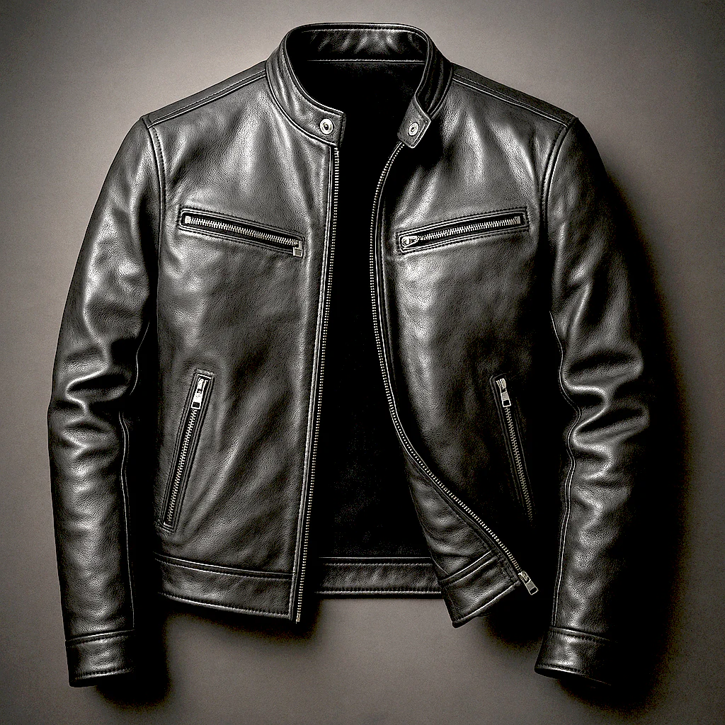 Enzo - Chaqueta de cuero vintage