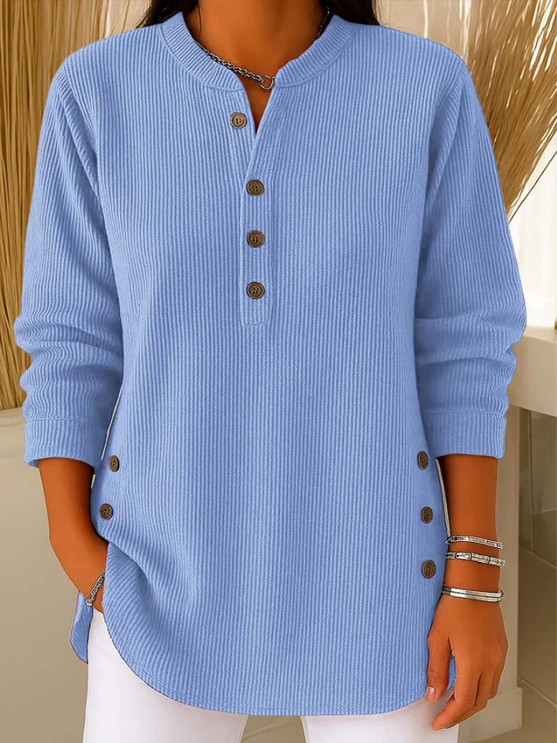Rosa – Top con sutiles detalles de botones