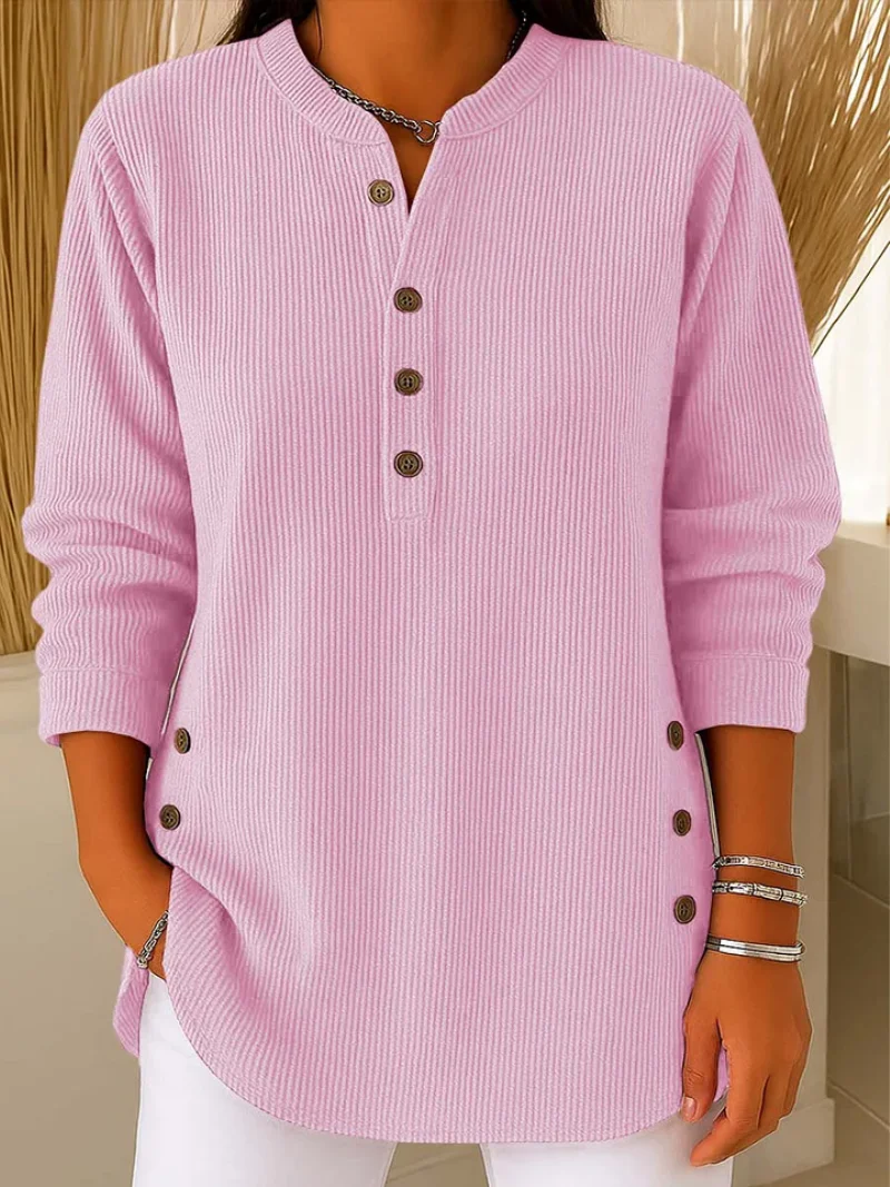 Rosa – Top con sutiles detalles de botones