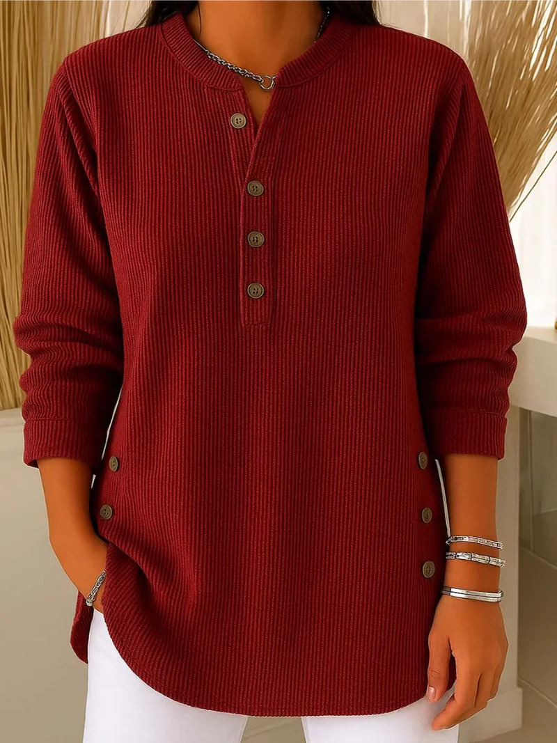 Rosa – Top con sutiles detalles de botones